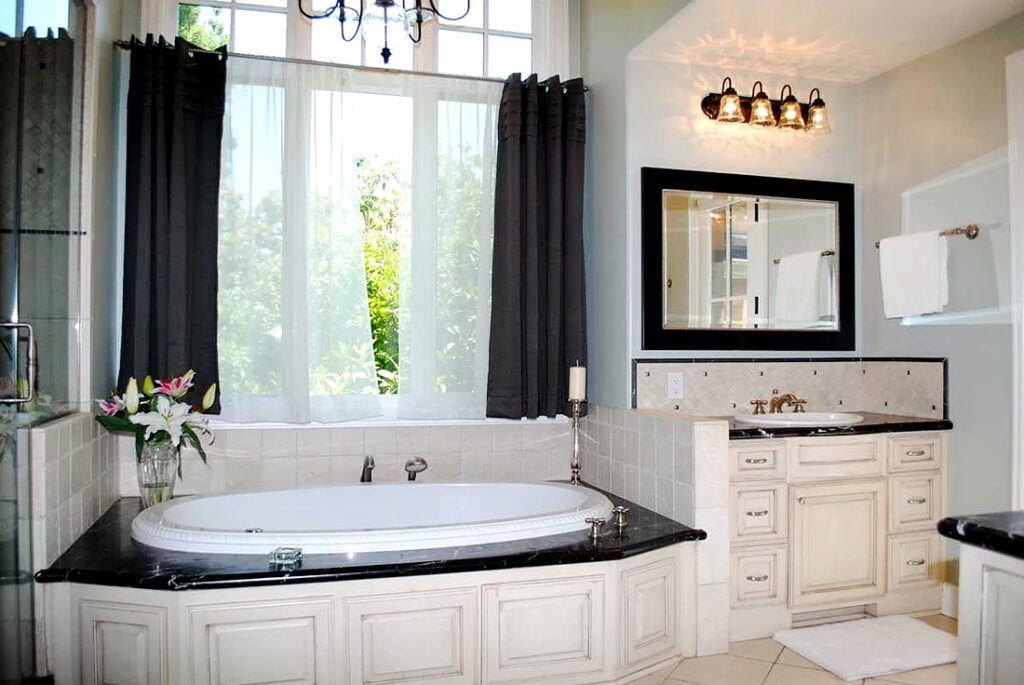 Bathroom-Window-Curtain-Elegant Sleek Charcoal