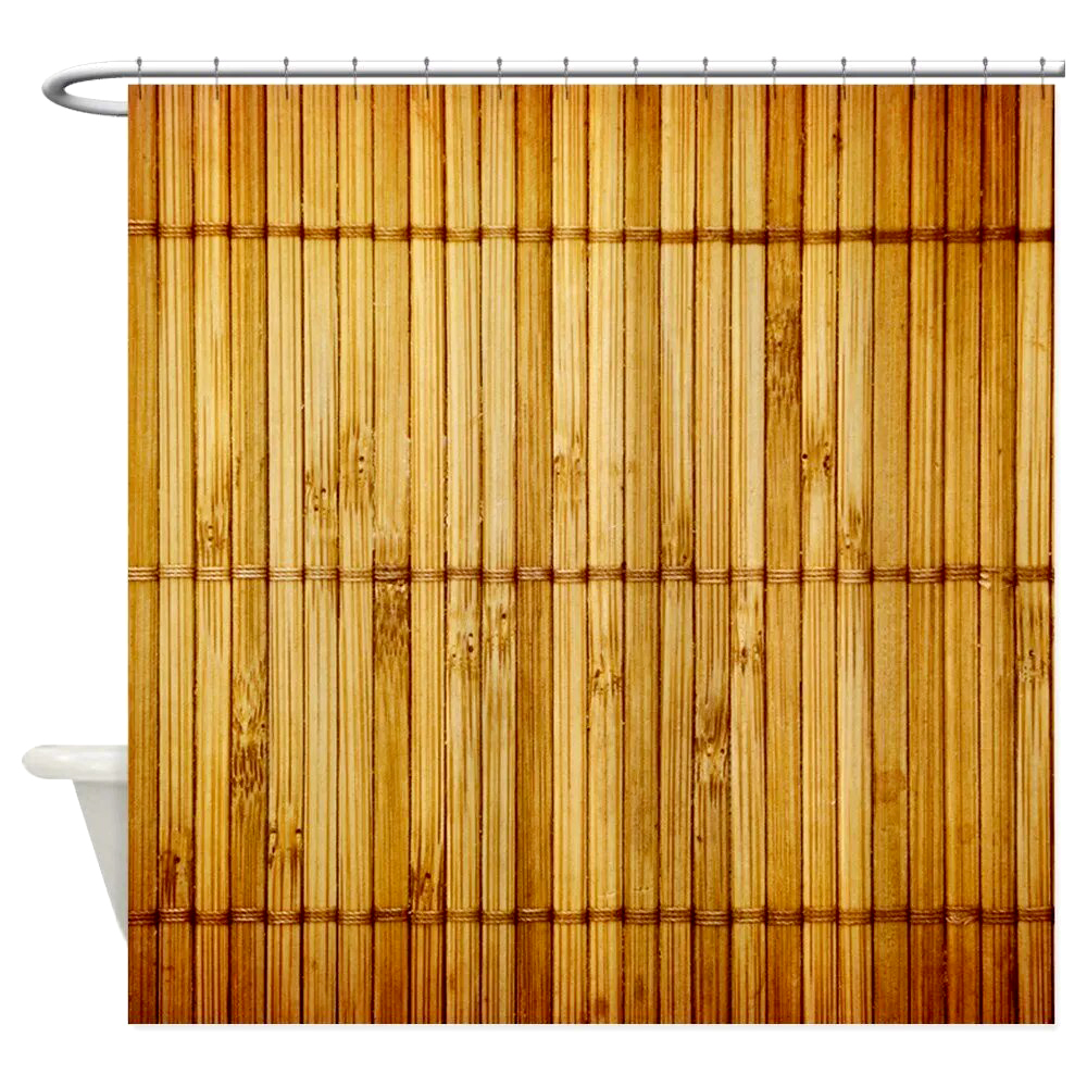 Bathroom-with Bamboo Curtains