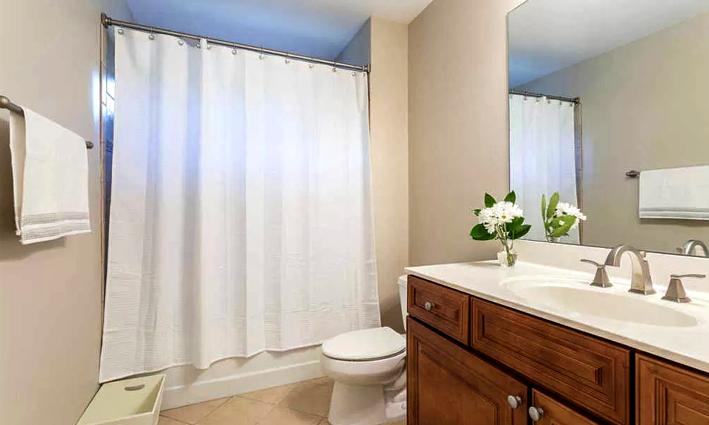 Bathroom with Vinyl Curtains