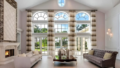 High Ceiling Curtains Living Room Ideas