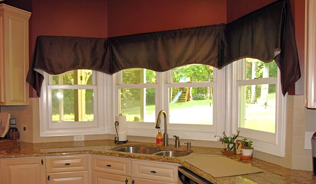 Kitchen-Bay-Window-Curtains Elegance Meets Earth