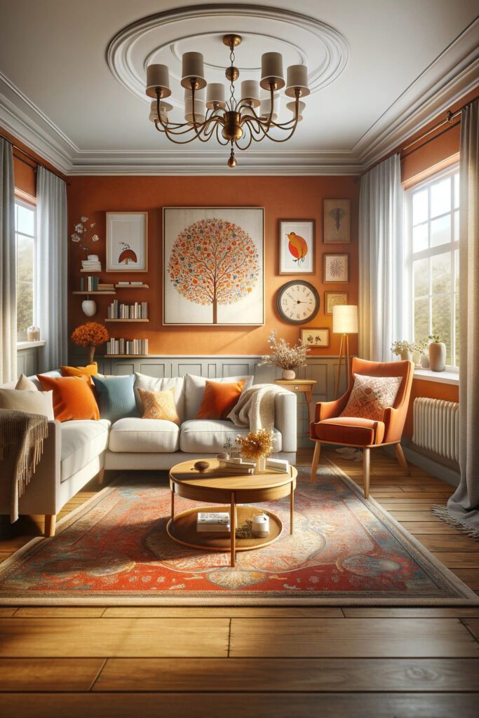 Curtain Colors for Orange Living Room Walls