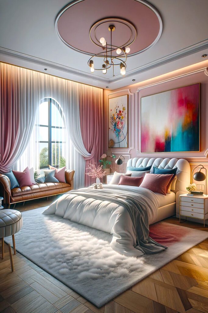 Best Curtain-Colors-for-Pink-Bedroom-Walls