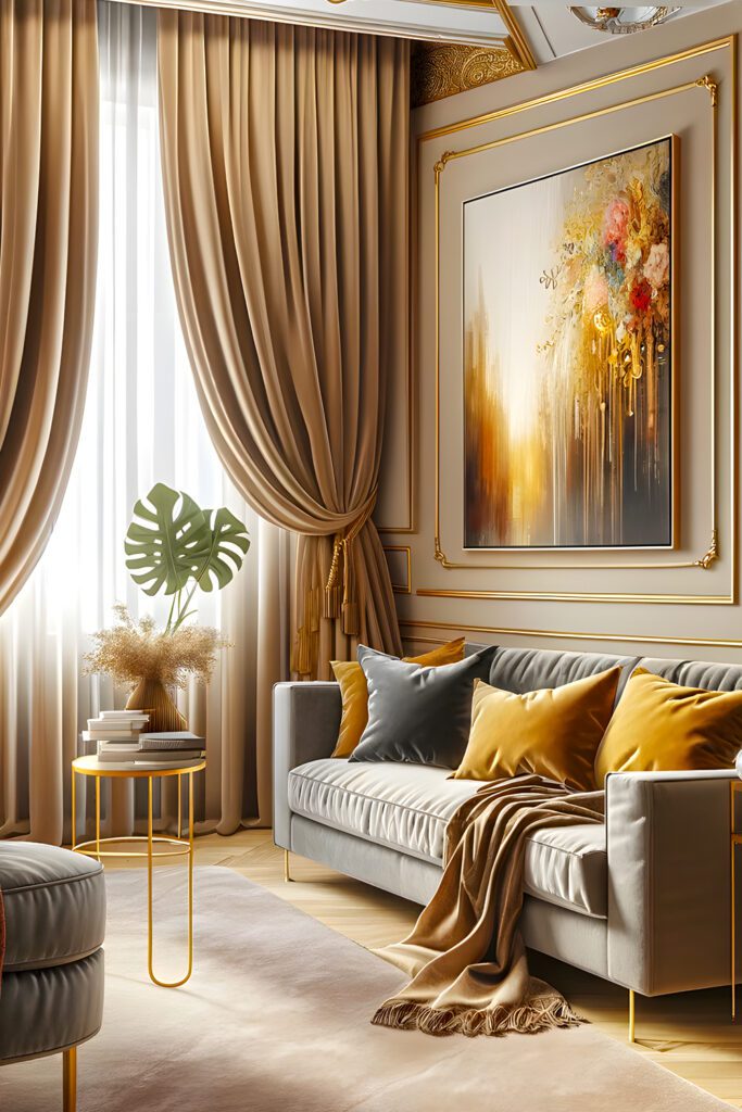 Choosing the right wall color for your gold curtains