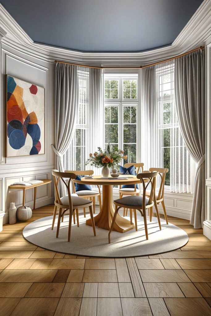 Layered Curtains--for-Bay-Windows-in-the-Dining-Room