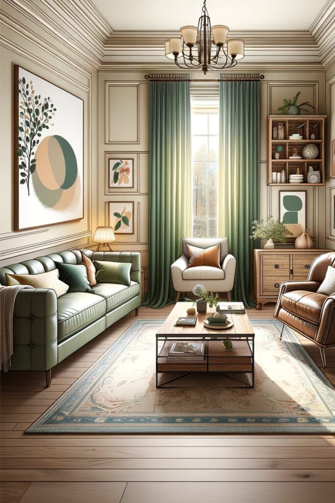 Living-Room-Cream-Walls-with-Sage-Green-Curtains