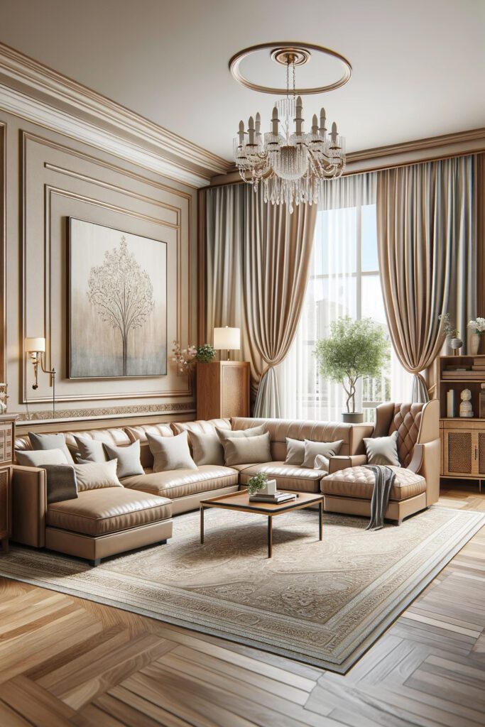 Living-Room-Cream-Walls-with-Beige Curtains