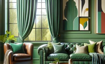 Living Room Ideas with Green Curtains