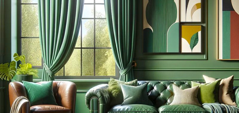 Living Room Ideas with Green Curtains