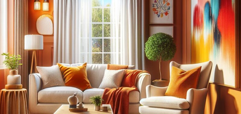 Curtain Colors for Orange Living Room Walls