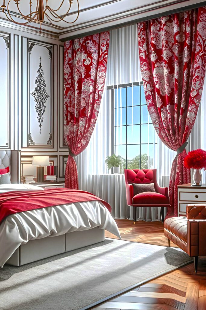 Red Curtains Bedroom Ideas