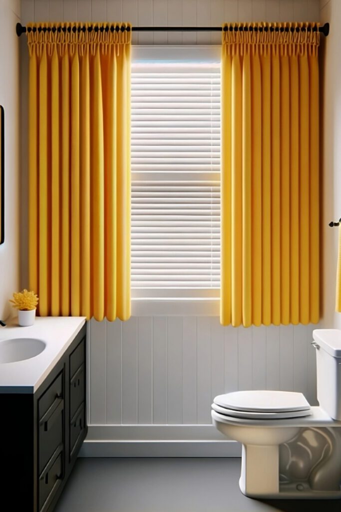 Small-Bathroom-Window-with-Cellular Shades Curtains